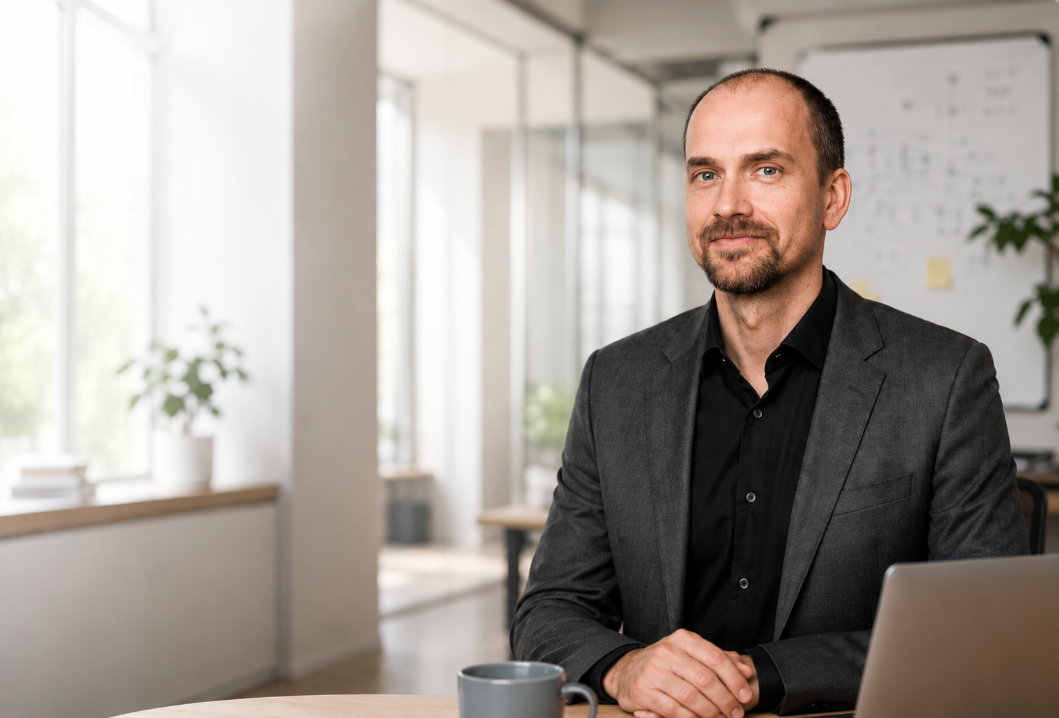 Sebastian Schlaak, Fractional AI CTO, in einem modernen Büro